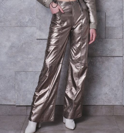 Calça Pantalona Metalizada