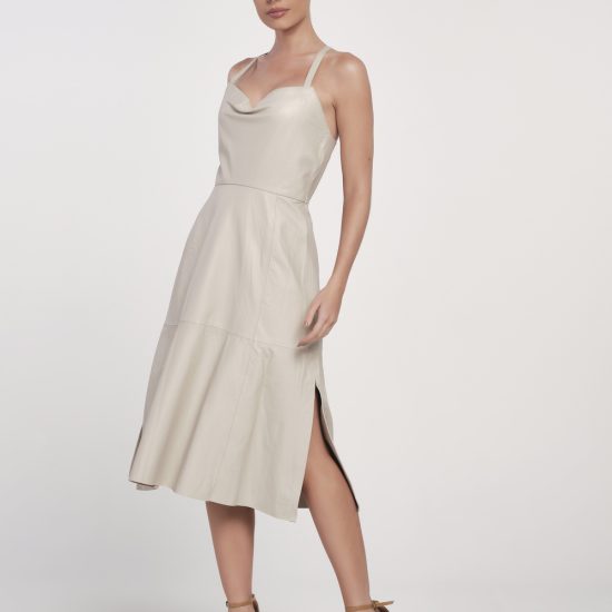 Vestido Midi Com Alças Transpassadas Tulipa