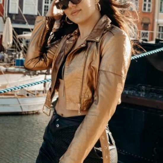 Jaqueta Biker Cropped