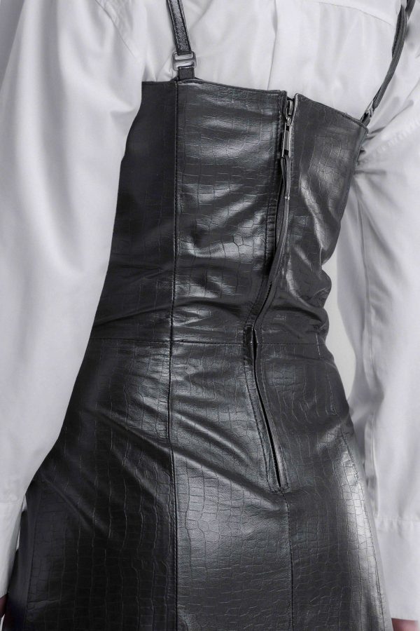 Vestido midi alfaiataria em couro croco Tóquio - Imagem 5